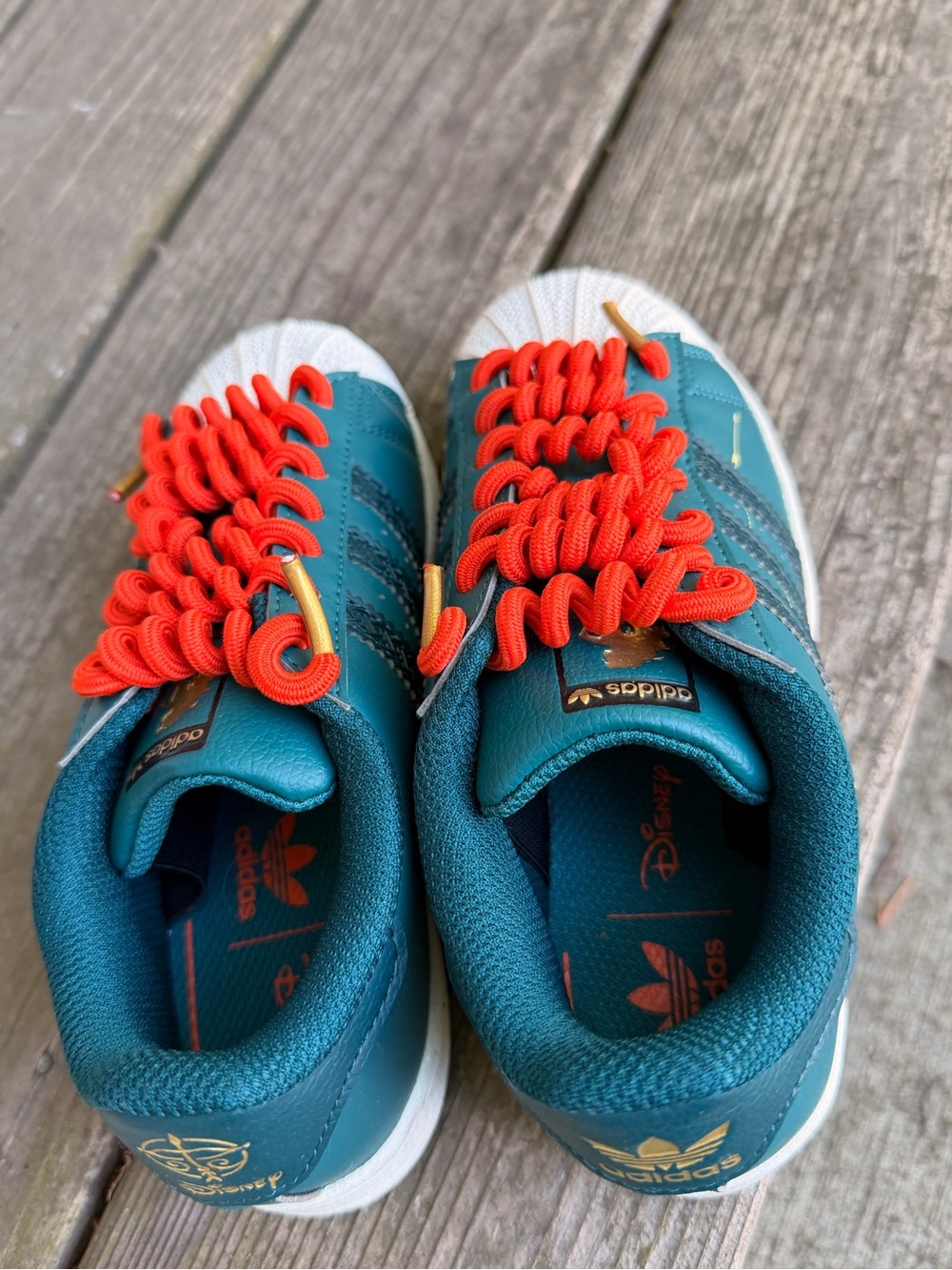 adidas Kids Teal Sneakers with Bright Red Laces From movie Brave
